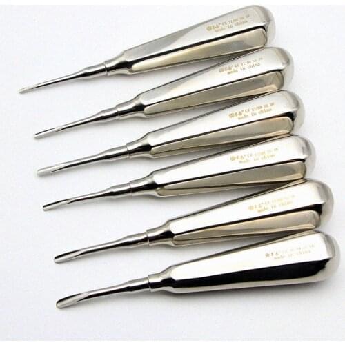 Dental Luxating Lift Elevator Teeth Clareador Curved Root Dentist Surgical Instrument Tool 1#~6