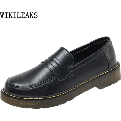 Loafers Women Oxford Shoes for Women Patent Leather Slip on Shoes for Women Block Heels Leather Casual Shoes Zapatos De Zapatos