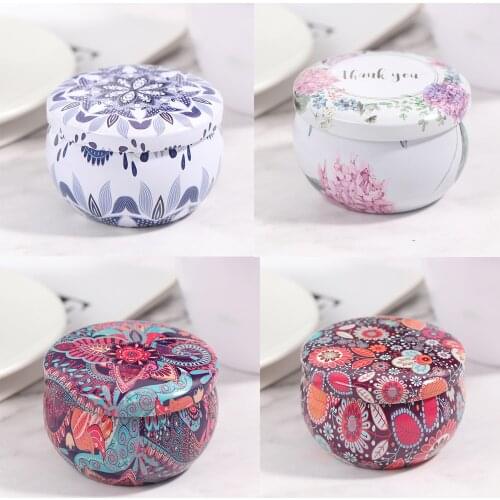1PC Retro Floral Tin Can Lovely Mini Gift Jewelry Tin Box Cookie Candy Tea Storage Box Candy Gift Case