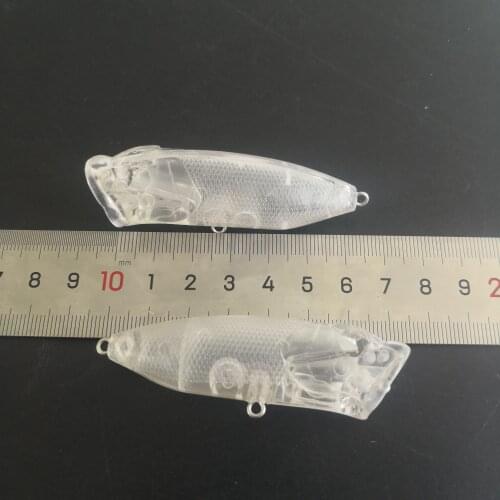 10pcs 70mm unpainted fishing lure ABS Slit Gill popper 10.2g blank lure body 8105 Free Eye