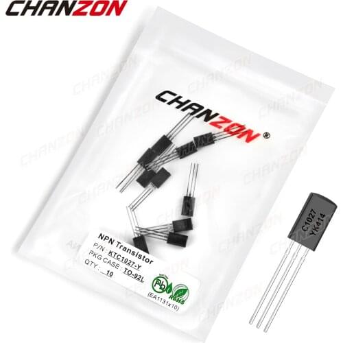10pcs KTC1027-Y TO-92 NPN Transistor Bipolar Junction BJT Triode Tube Fets TO-92L KTC1027 C1027 Silicon Integrated Circuits