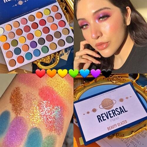 40 Color Metallic Eyeshadow Palette Pearlescent Neon Makeup Palette Glitter Shimmer Matte Pigmented EyeShadow Pallete Cosmetic