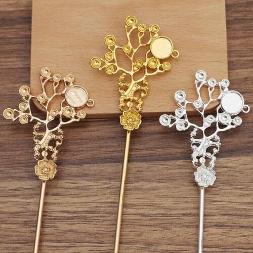 5 Pieces Vintage Metal Hair Sticks Hairpin DIY Step Shake Making Headwear Hair Accessories For Women