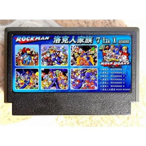 60pin 8bit game card : Rockman 6 IN 1 Collection Cartridge ( Japan Version!! )