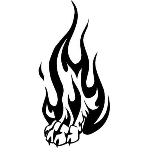 7.9*16.5CM Tribal Flame Wolf Paw Print Personalized Car Sticker Classic Motorcycles Decorative Decals C6-1068