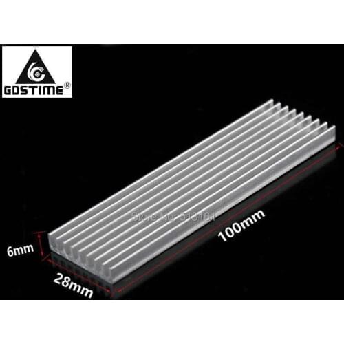Gdstime 100x28x6mm Aluminum Heatsink 100mm Heat sink Radiator for LED Electronic Cooling Cooler