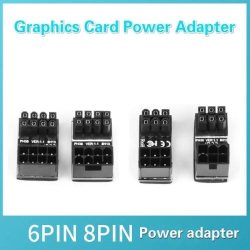 ATX 6pin/8pin Male 180 Degree Angled to 6pin/8Pin Female Power Adapter for Desktops Graphics Card