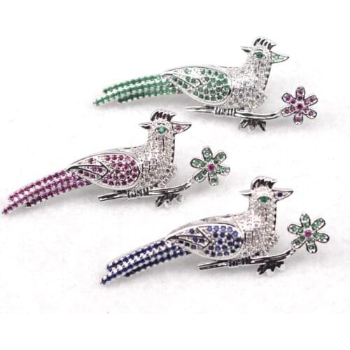 21x50mm birds style brooch copper with white gold planted classical jewelry for woman for gift for party