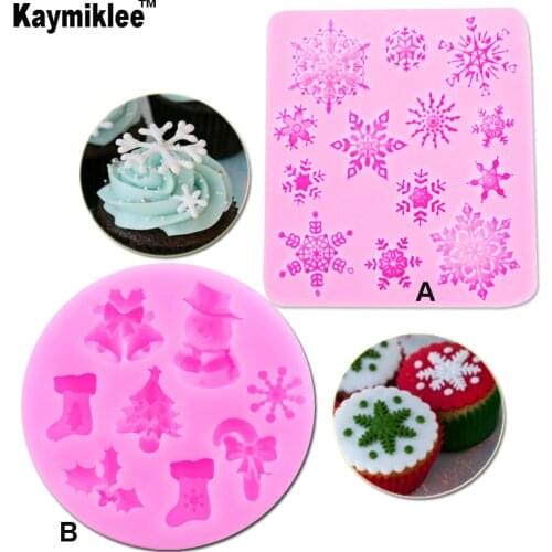 C235 Snowflake Silicone Mold Sugar Craft Cake Decorating Sugar Craft Snow DIY Baking Mould Fondant Tools
