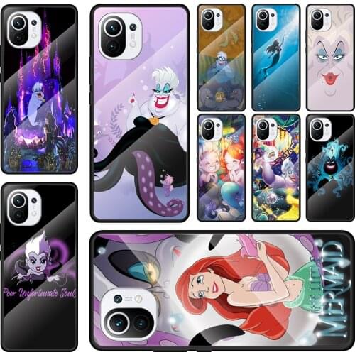 Ursula The Little Mermaid Tempered Glass Cover For Xiaomi Mi 11 Ultra 11i 10T Note 10 CC9 CC9E 9T Lite Pro Phone Case Coque