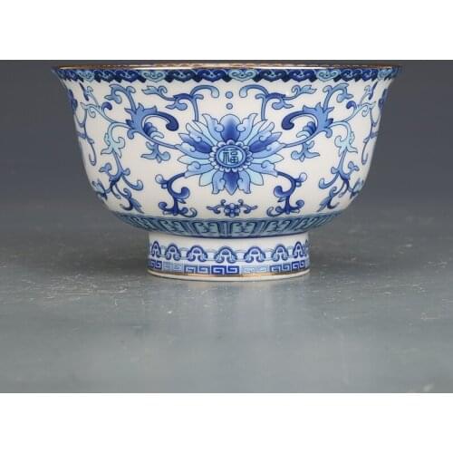 Jingdezhen Enamel Porcelain Bowl Tangled Lotus Bowl Qianlong Porcelain Antique Bowl Rice Bowl