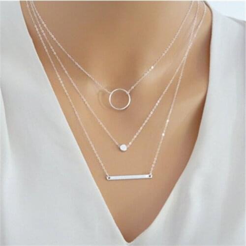 European and American fashion jewelry sexy simple necklace handmade sequins star tassel double clavicle necklace girl gift