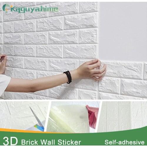 Kaguyahime Self-Adhesive 3D Wall Stickers Waterproof DIY Foam Brick Wall Paper TV Backdrop Decor Marble Wallpaper Colorful Brick