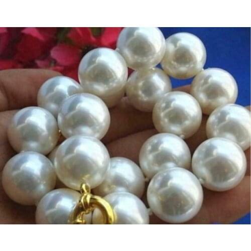 Rare Huge 20mm White south sea Shell Pearl Necklace AAA