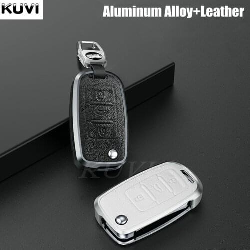 Alloy Leather Car Remote Key Cover Case For VW Volkswagen Polo Golf Passat Beetle Caddy T5 Up Eos Tiguan SkodaA5 SEAT Leon Altea