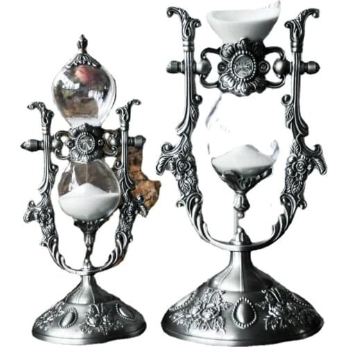 Metal Sand Clock Timer 15/30 Minutes Creative Decoration Home Decorations for Men Girlfriend Gift