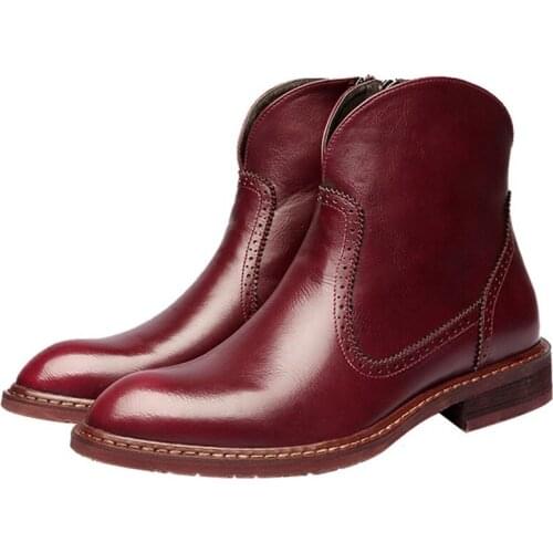 Mens shoes autumn and winter new mens boots trendy short boots brooch leather boots high-quality Martin boots high-top shoes