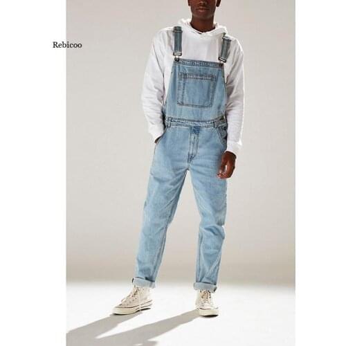Men Jumpsuit New Autumn Winter Casual Rompers Suit Jeans Male Denim Pants Overalls Playsuits Clothes Plus Size