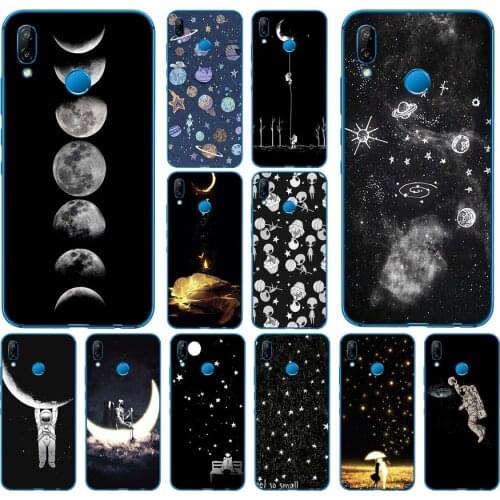Sky Space planet Black and white sun Moon Soft Silicone Cover for Huawei P9 P10 P20 P30 Lite mate 10 20 PRO lite p smart 2019