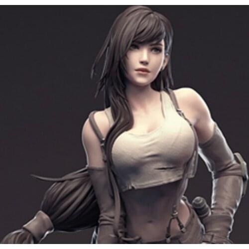 1/6 Scale Model Resin Figure Kit Unpainted Final Fantasy VII Tifa Self-Assembled Model Kit Colorless Anime Figure No.28