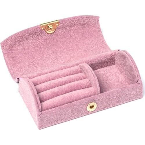 New Fashion Arched Portable Velvet Jewelry Box Jewelry Box 3 Color Ring Earring Bracket