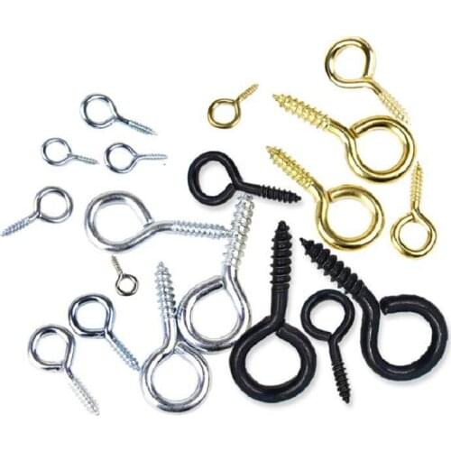 New Silver Iron Screw Eye Pins Findings For Pendant Iron Screw Eye Hook Clasps Fitting Drilled Beads Diy Jewelry Making