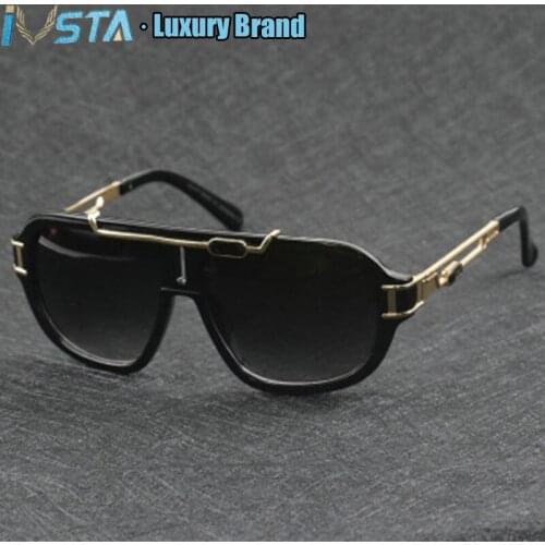 IVSTA CAZ3L CA8018 with Original Logo Pilot Sunglasses Men Oversized Glasses Steampunk Frame Big Large Luxury Brand Design