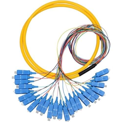Fiber Optic Bundle Pigtail Single Mode 24 Core Pigtail FTTH SC FC LC UPC PC Connector Patch Cord Free Shipping Factory wholesale