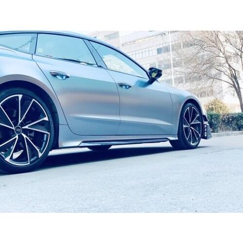 Suitable For 12-18 A7 Modified RS7 Side Skirts To Surround The 19-21 RS7 Skirt Bright Black Trim Replacement Kit