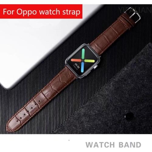 High quality Bracelet band for OPPO watch 2 1 strap crocodile leather wrist band 41mm 42mm 46mm