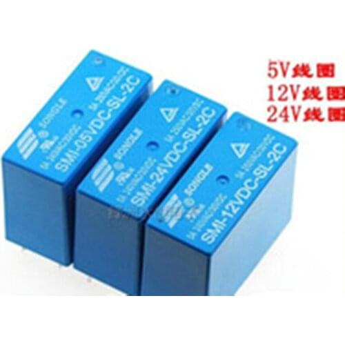 SMI-05VDC-SL-2C SMI-12VDC-SL-2C SMI-24VDC-SL-2C 8pin 5A 250VAC/30VDC 05 12 24 5PCS/LOT