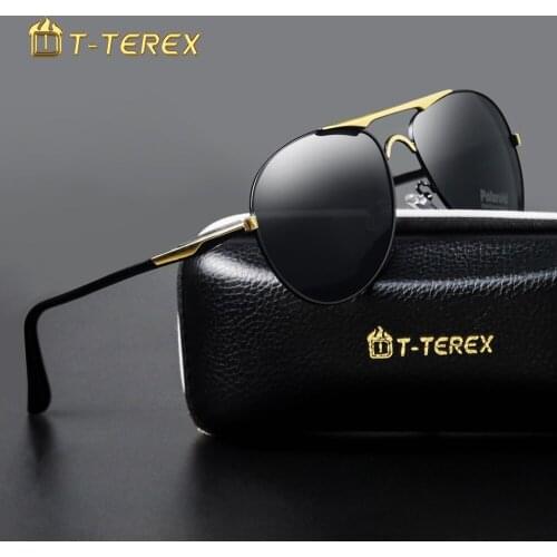 T-TEREX Polarized Sunglasses UV400 Anti-Glare Lens Metal Frame Vintage Sun Glasses For Driving Fishing Men Women 8722