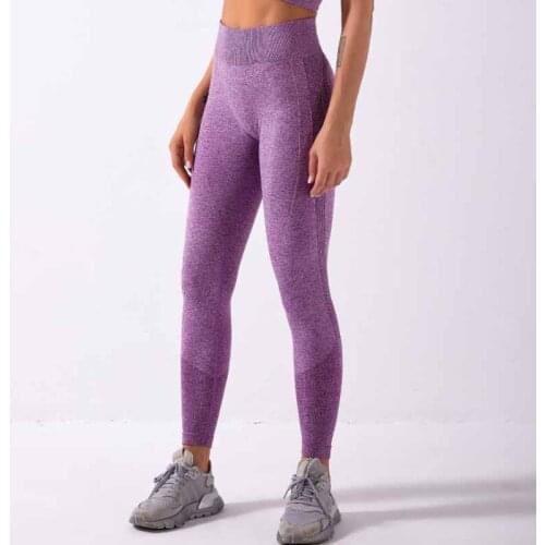 Knitting Popular Seamless Yoga Sportswear Tights Hollow Out Fitness High Waist Pants For Women Breathable Soft Leggings
