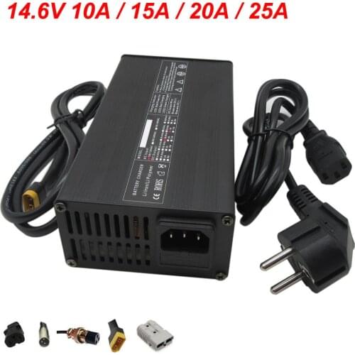 360W 12V 20A LiFePO4 Battery Charger 14.4V 14.6V 20A 15A 25A Fast Charger Use for 4S 12.8V LFP Touring Car Bateria Pack With Fan