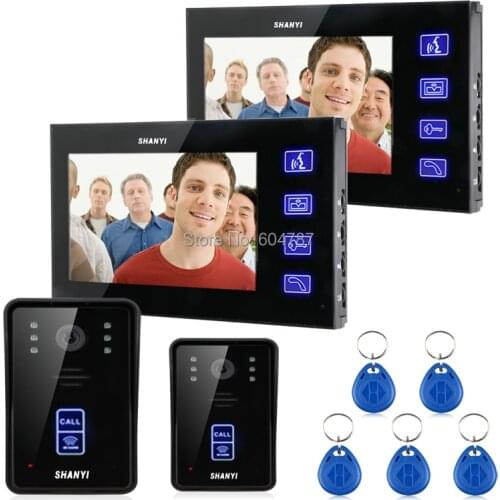 7" Color Monitor Touch Key Video Door Phone Doorbell Intercom System IR Camera 2V2