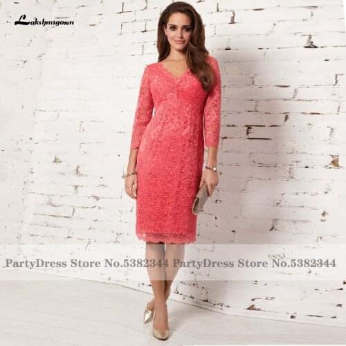 Vintage Coral Lace Mother of The Bride Dress for Wedding Party 2020 Sexy Women Evening Cocktail Dress Vestidos Largos de Fiesta