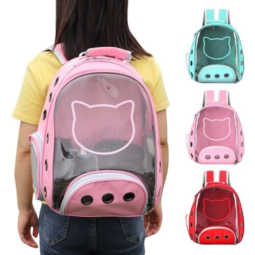 Breathable Cat Carrier Bag Portable Cat Backpack Outdoor Travel Transparent Space Backpack For Cats Small Dog Capsule Cage Bags