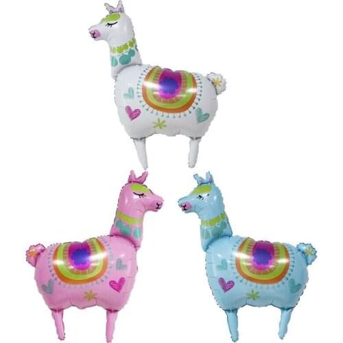 Cartoon Alapca Summer Cactus Baby Shower Large Alpaca Llama Foil Balloons for Baby Happy Birthday Party Decorations Supplies