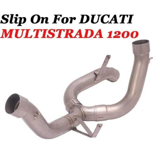 Slip On For DUCATA MULTISTRADA 1200 1200S Sprot Tourin Motorcycle Exhaust Systems Titanium Alloy Front Link Pipe Esacpe Muffler