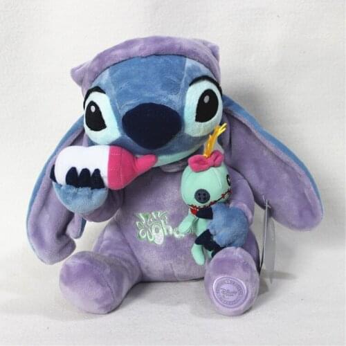 Disney High Quality Lilo & Stitch Plush Toys Plush Toys StiTch Holding Scrump Stuffed Animal Dolls 28 CM Children Soft Toys Gift