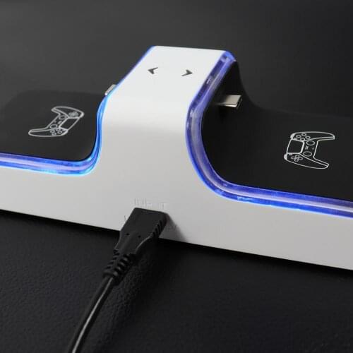 PS5 Dual USB Handle Fast 5V 1500mA Charging Dock Station Stand Charger for Play Station 5 PS5 Game Controller Joypad Joystick