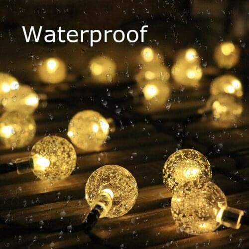 10M 5M Crystal Ball Decorative Garden Light Solar Lamp Patio Christmas Tree Ornaments Rechargeable Power Luces Fairy LED String