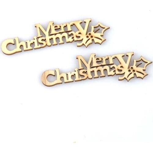 No Hole 20pcs Natural Wooden Christmas Buttons Handmade Scrapbooking Craft 21x92mm MT1642