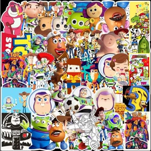 53pcs Toy Story Anime cartoon stickers trunk tablet Decorative waterproof stickers Car stickers Party decoration Supplies