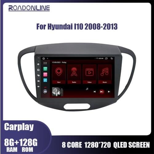 6G+128G Android 10 Car DVD Player For Hyundai Grand I10 2008-2013 2014-2016 Radio GPS Navigation CarPlay WIFI IPS Multimedia