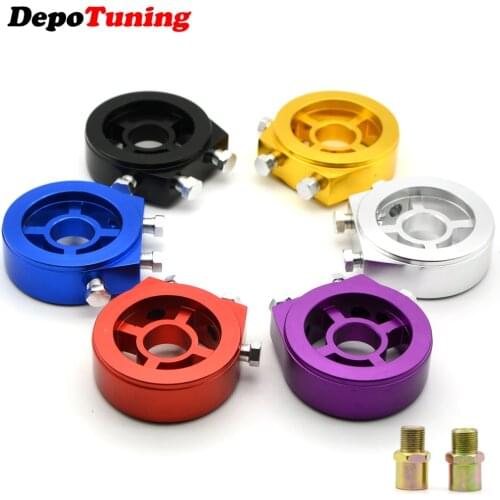 DepoTuning M20X1.5 3/4-16 1/8 NPT Aluminum Racing Oil Pressure Gauge Oil Filter Sandwich Adapter Oil Sensor Cooler Adapter