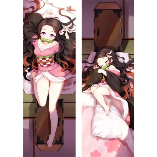Anime Demon Slayer: Kimetsu No Yaiba Kamado Nezuko Kochou Shinobu Cosplay Dakimakura Pillow Case Hugging Body