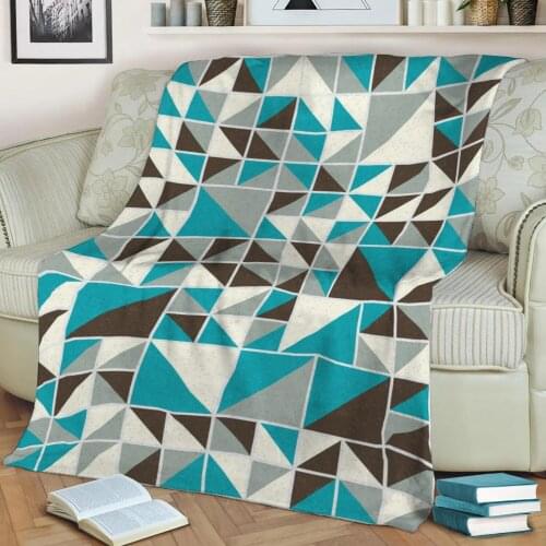 Abstract Geometric Pattern 3D Printed Velvet Plush Throw Fleece Blanket Bedspread Sherpa Blanket Home Decora