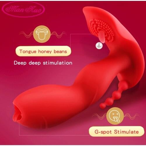 Wireless Panties Tongue Licking Vibrator Butterfly Wearable G Spot Clitoris Stimulator Vaginal Orgasm Dildo Sex toy for Women 18