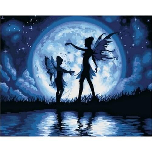 Frameless diy painting by numbers wall decor picture by numbers on canvas for home decor 4050cm fairy